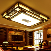 新中式吸顶灯复古中国风木艺灯具家用led实木仿古长方形客厅大灯