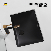 现代黑色陶瓷台下盆椭圆形方形嵌入式浴室柜卫生间石下洗手盆单盆