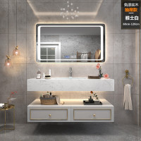 现代轻奢浴室柜组合大理石洗脸盆酒店洗手盆卫生间洗漱台洗面盆柜|0.7米智能镜面款+抽屉