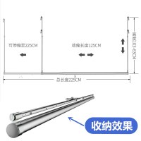 晒被子神器室内阳台晾衣杆单杆免打孔伸缩杆简易防盗窗隐形晾衣架|晒被杆挂钩外置(高度63-103可调)
