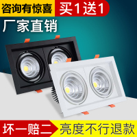 斗胆灯双头led嵌入式4头三头单头方形射灯筒灯格栅灯cob豆胆灯