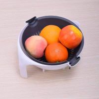 多功能双层沥水篮切菜神器家用切片切丝厨房擦丝刨丝果盘厨房旋转|普通款沥水篮[无赠品]