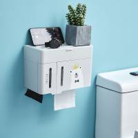 卫生间纸巾盒壁挂式厕所卫生纸卷纸抽纸卫生巾收纳盒免打孔置物架