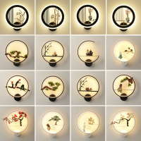 客厅新中式壁灯卧室灯复古床头灯禅意壁灯过道走廊壁灯中式灯具