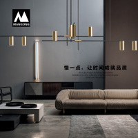 北欧轻奢极简工业风led长条餐厅灯现代简约大气ins网红客厅吊灯