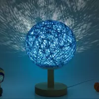 卧室床头小夜灯卧室台灯喂奶灯北欧创意麻线灯藤球台灯麻球礼物灯