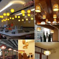 编织吊灯餐厅藤艺竹编鸟巢创意个性饭店吊灯日式复古田园阳台灯具