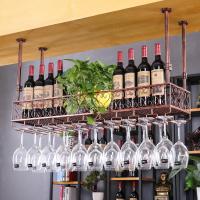 创意酒架酒吧悬挂式酒杯架倒挂红酒杯架吧台高脚杯架子挂杯架家用