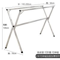 晾衣架落地折叠室内家用阳台室外多功能卧室凉伸缩式杆晒被子神器|镀锌2.0米伸缩三杆(送30防风钩)
