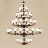 欧式吊灯客厅多层挑高水晶中空大厅吊灯别墅跃层复式楼客厅大吊灯