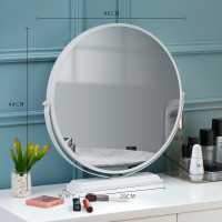 led智能化妆镜三色梳妆镜补光圆形镜子台式大号北欧桌面触摸屏|40不带灯旋转高清镜白色