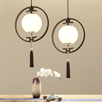 小吊灯单头床头吊灯走廊过道灯具简约创意吧台茶室玄关新中式吊灯