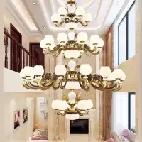 吊灯客厅欧式美式酒店餐厅别墅灯具楼中楼中空中式灯复式楼大吊灯