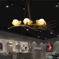 餐厅吊灯 现代简约吧台吊灯创意个性店铺商用树枝鸟巢工业风吊灯