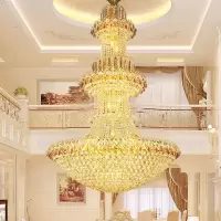 美欧式客厅复式楼大吊灯水晶灯具酒店别墅楼中楼挑空中空餐厅灯饰