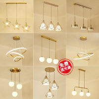 餐厅灯吊灯现代简约轻奢三头吧台餐吊灯北欧饭厅餐桌创意钻石灯具