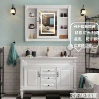 美式简欧式仿古浴室柜红橡木洗脸盆洗漱台中式台盆组合欧式卫浴柜|0.8米橡木材质+镜柜款式