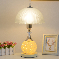 简约现代卧室床头灯家用浪漫温馨结婚礼物喂奶可调光玻璃陶瓷台灯