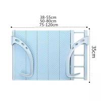 多功能挂式窗台晾衣架家用暖气片可折叠晾晒衣架阳台可伸缩晒鞋架|蓝色可伸缩75~120宽35