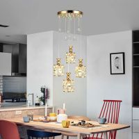 led水晶餐吊灯三头四头百搭水晶灯饭厅吧台卧室单头阳台过道灯具