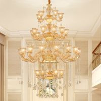 欧式灯具别墅复式楼大吊灯挑空楼中楼三层2米中空大厅美式客厅灯