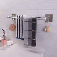 双庆吸盘式卫生间毛巾架免打孔挂毛巾架太空铝毛巾杆浴室毛巾挂架