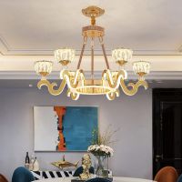 客厅吊灯简约现代轻奢吊灯水晶灯大厅餐厅灯家用大气发光灯臂吊灯