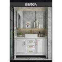 智能美式浴室柜组合落地卫浴柜北欧橡木洗手台洗脸盆柜轻奢洗漱台|普通北欧镜柜 60cm