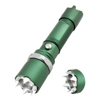 强光远射led可充电救生锤手电筒超亮变焦家用防水防身合金手电