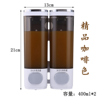皂液器酒店皂液盒壁挂式洗手液盒子家用沐浴露宾馆单双头洗发水瓶|精品咖啡色打标双头