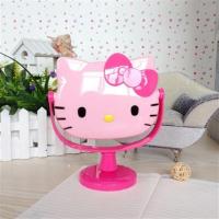 hello kitty kt美乐蒂梳妆台卧室桌上镜子台式化妆镜居家创意美容|玫红边粉猫脸台镜