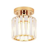 北欧吊灯水晶灯轻奢客厅灯简约现代大气创意卧室书房餐厅吸顶灯具|圆型过道灯金色