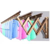 伸缩晾衣架阳台晾衣架凉衣架折叠晾衣杆伸缩凉衣架|香槟色不 [加厚加筋]1.2米3杆