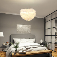 羽毛灯卧室床头温馨浪漫北欧风创意灯饰网红吊灯睡房客厅艺术灯具