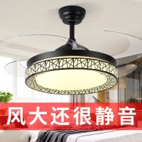 隐形风扇灯餐厅吊扇灯简约现代led客厅家用卧室带电风扇吊灯变频