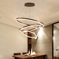 楼中楼客厅中空大吊灯别墅复式楼跃层挑空大厅灯餐厅轻奢圆环吊灯