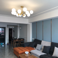 全铜灯具现代简约风格客厅吊灯大气家用餐厅卧室北欧魔豆网红灯饰