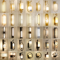 新中式壁灯客厅背景墙灯现代简约卧室床头灯创意楼梯过道酒店led