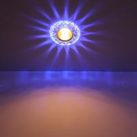 送1三段变光射灯led天花灯嵌入式射灯筒灯彩色水晶过道灯