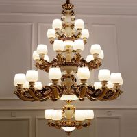 欧式复式楼客厅大吊灯中式复古别墅楼梯吊灯楼中楼酒店大厅大吊灯