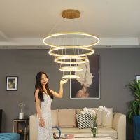 客厅大吊灯简约现代大气创意北欧轻奢2020年新款楼梯复式餐厅吊灯