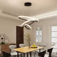 北欧餐厅灯吊灯后现代吊灯现代简约卧室灯圆环形饭厅吧台餐吊灯