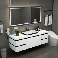 北欧浴室柜组合简约现代卫浴柜卫生间洗手盆洗脸盆洗漱台盆柜镜柜|110cm镜柜款