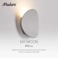 壁灯led简约圆形白色阳台玄关电视背景墙灯卧室壁灯装饰北欧现代