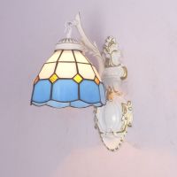 地中海壁灯简约现代客厅墙壁灯欧式田园温馨卧室床头灯蒂凡尼壁灯