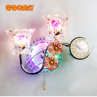 新款led水晶壁灯床头卧室灯现代简约客厅过道墙壁灯钟表创意壁灯