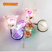 新款led水晶壁灯床头卧室灯现代简约客厅过道墙壁灯钟表创意壁灯