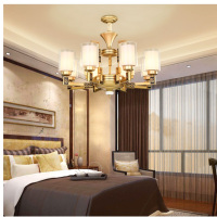 新中式玉石吊灯客厅餐厅卧室锌合金不生锈吊灯温馨客房灯