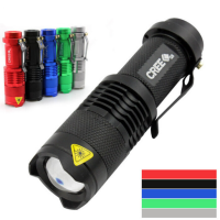 q5led强光手电筒迷你变焦远射可充电14500锂电池家用5号