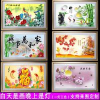 壁画灯超薄长方形卧室客厅大气简约现代个性创意床头装饰画墙壁灯